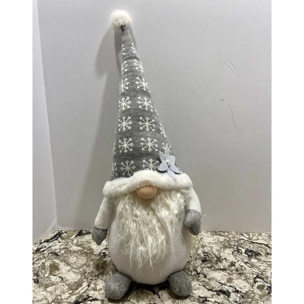 2023 North Pole Large Gray Snowflake Gnome Christmas 19 Inch